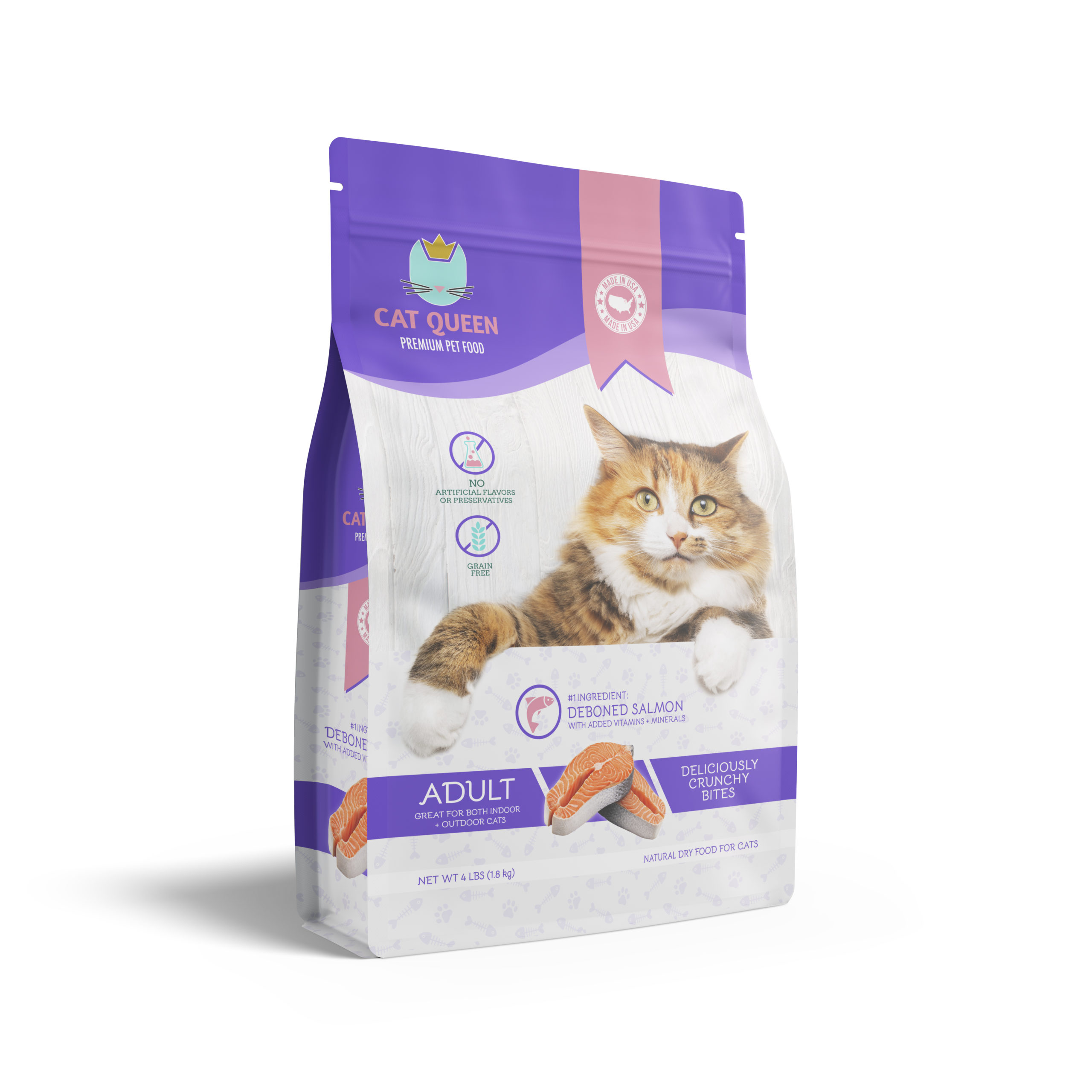 Pet food packaging - Box Pouch Cat Food 4lb