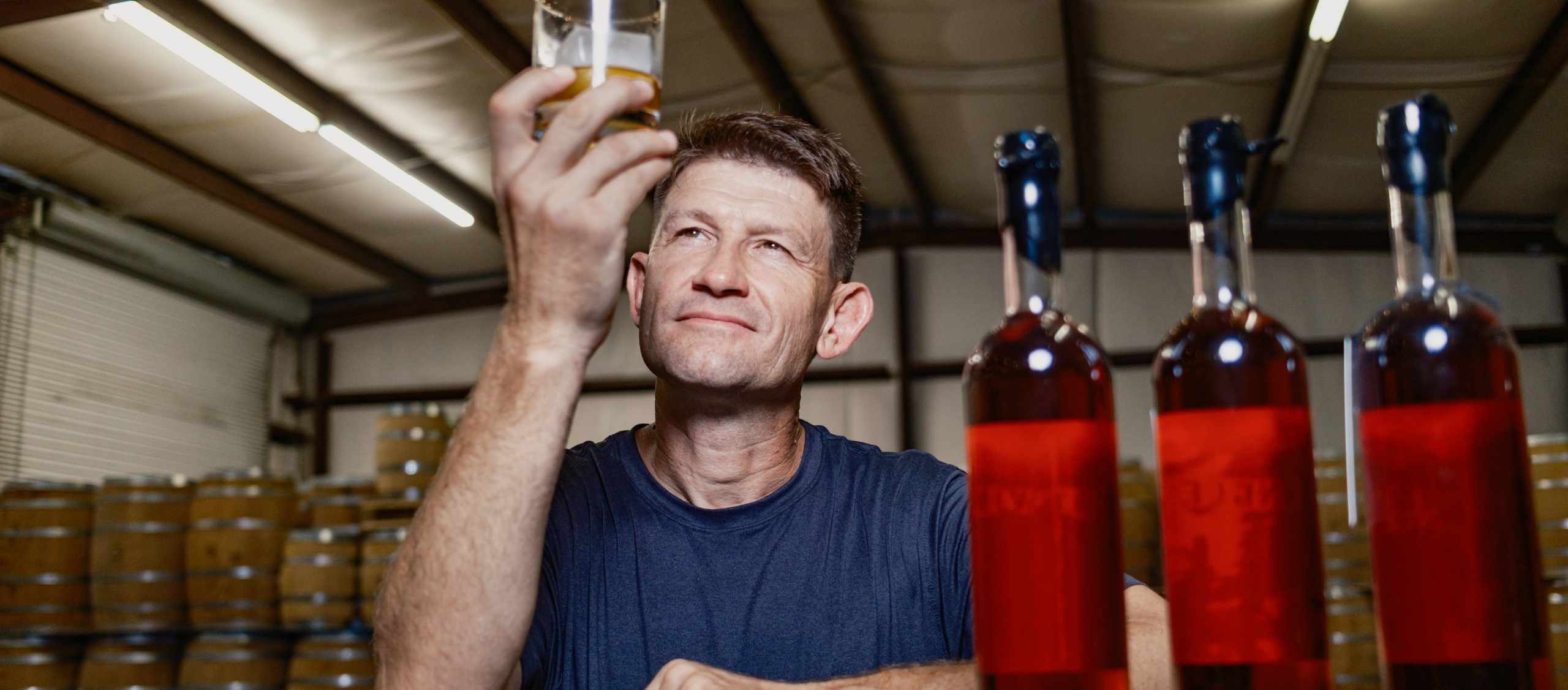 Owner of a distillery with pressure sensitive labels.