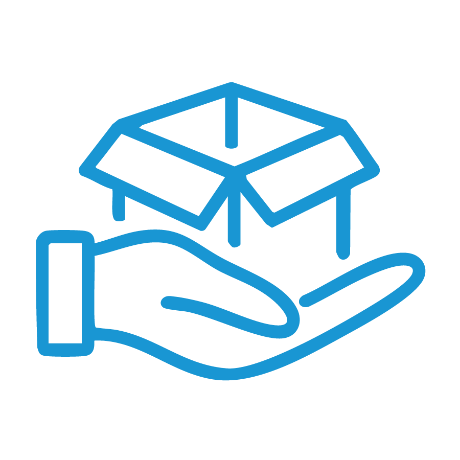 Icon of hand offering help.