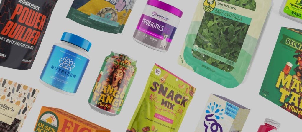 A variety of custom packaged products.