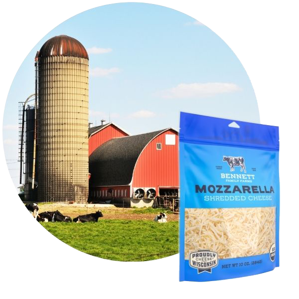 A pouch of shredded cheese.