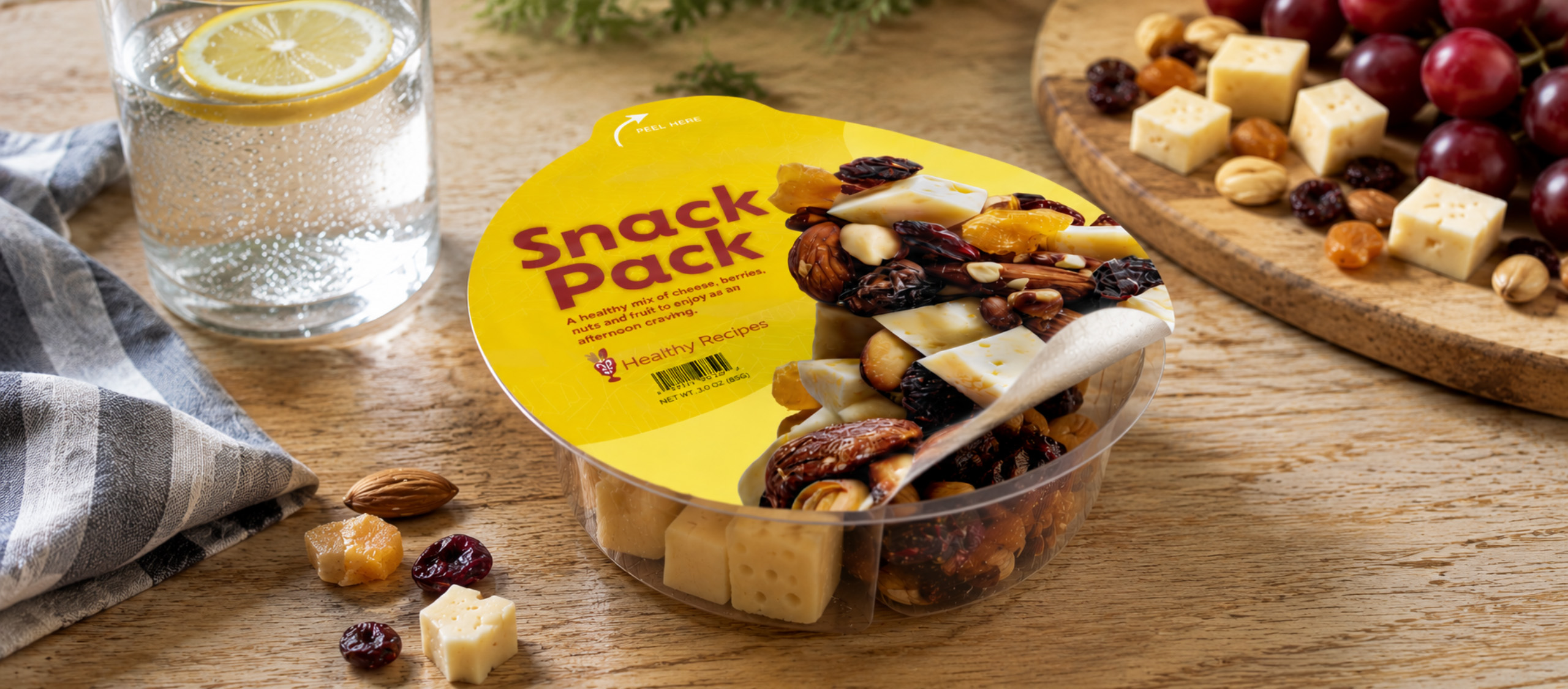 snack pack with lidding film