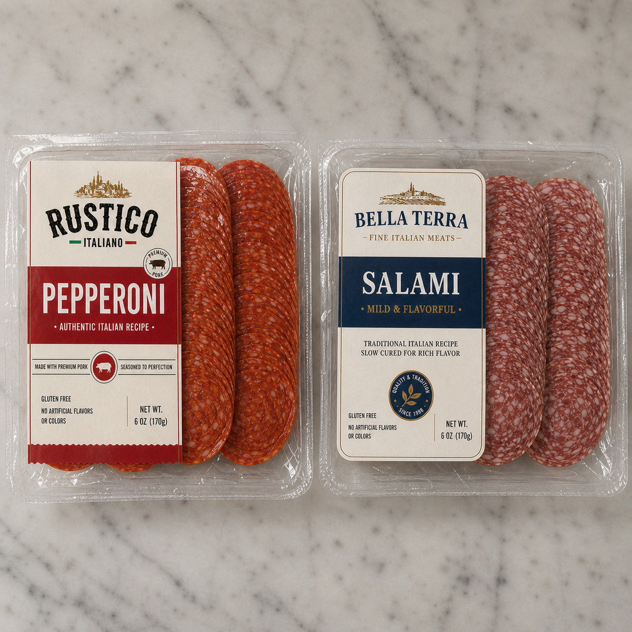 pepperoni & salami in lidding film