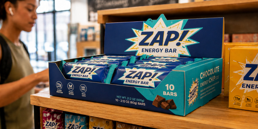 energy bars in custom display box
