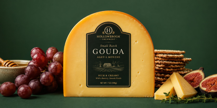 gouda cheese packaged with BOPP label