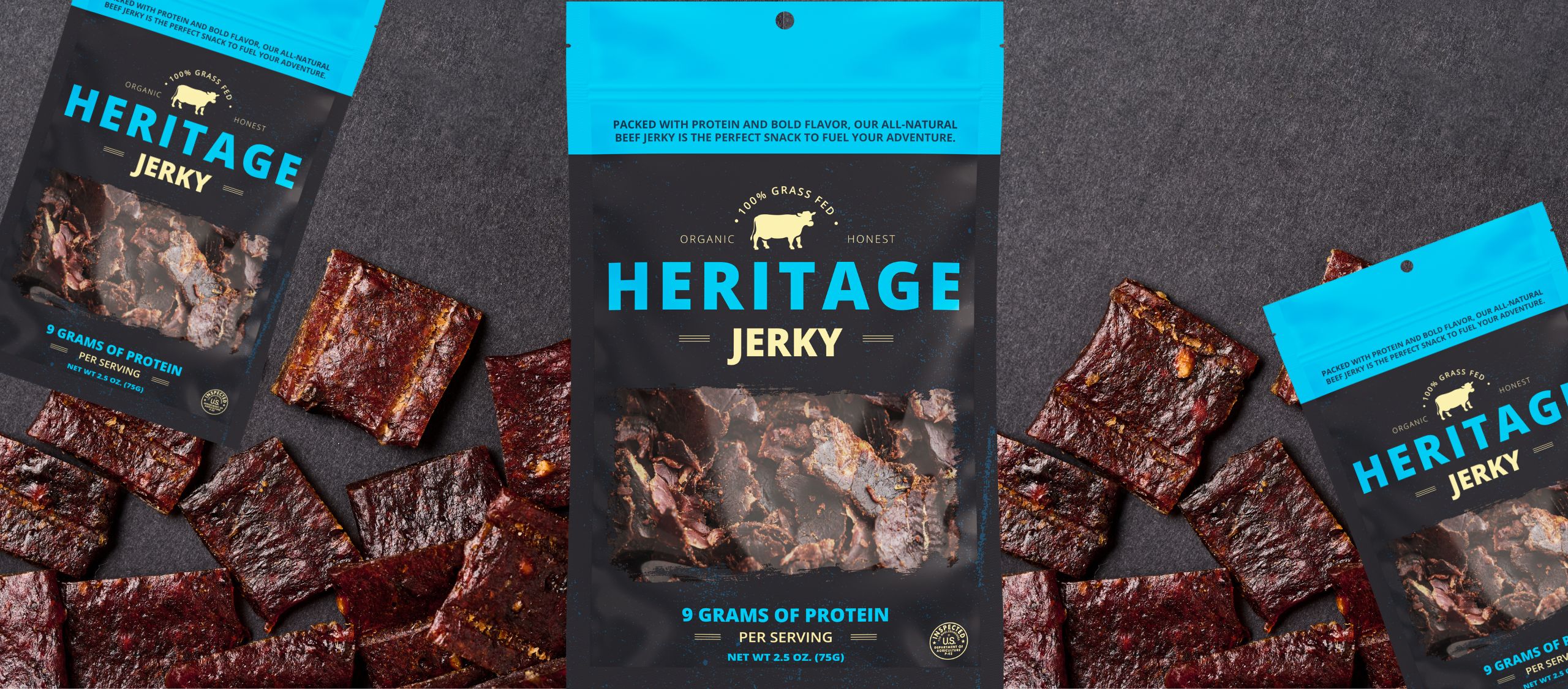 graphic of beef jerky packaging